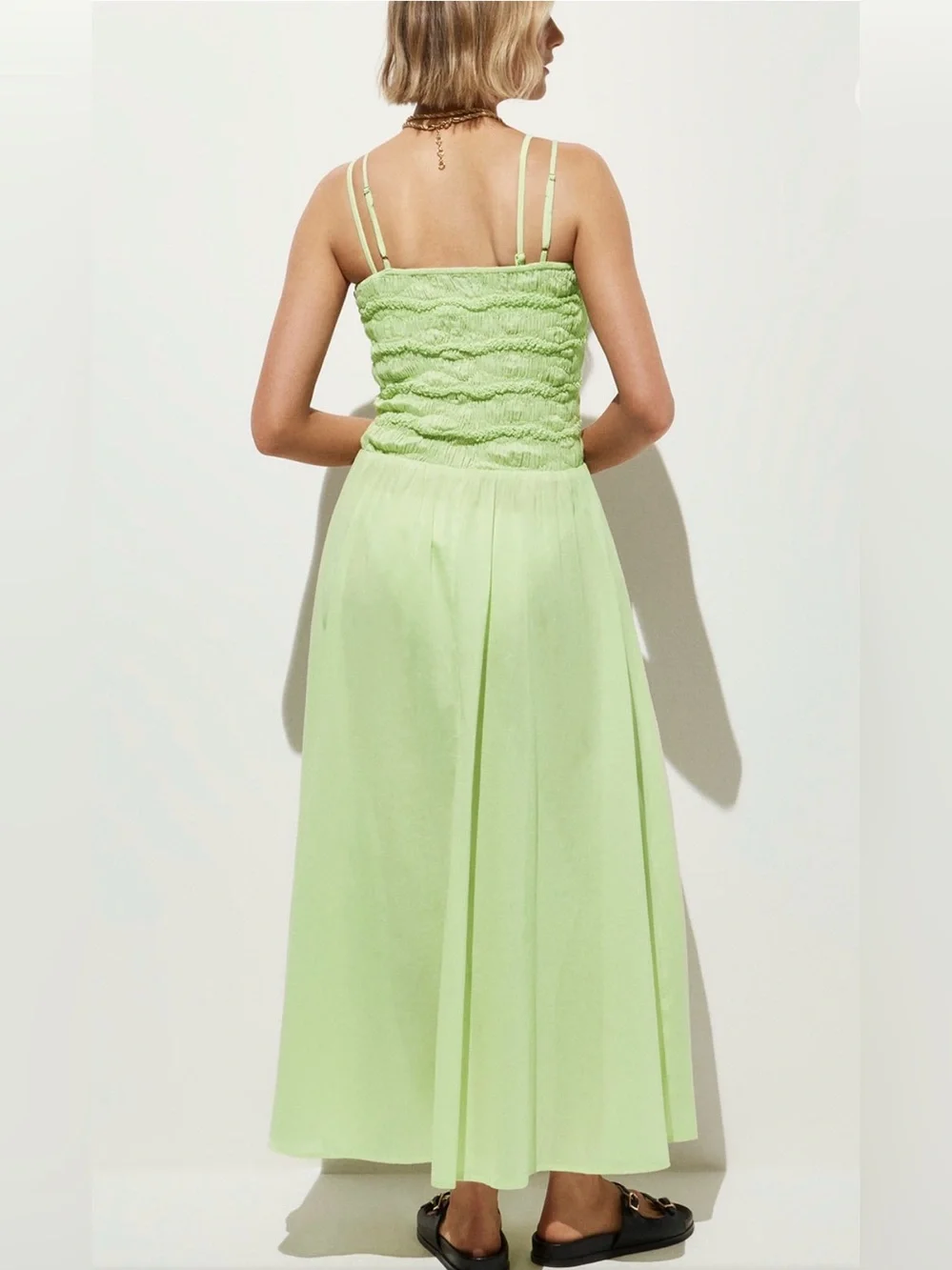 J.Crew Wave Maxi Dress Cotton Voile Pale Willow Smocked NWT Size XS